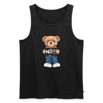 Nope with Teddy Bear bande dessinée drôle pour les opposants - Débardeur bio Premium Homme - noir - Devant - AI Model Male 178 light (178cm)