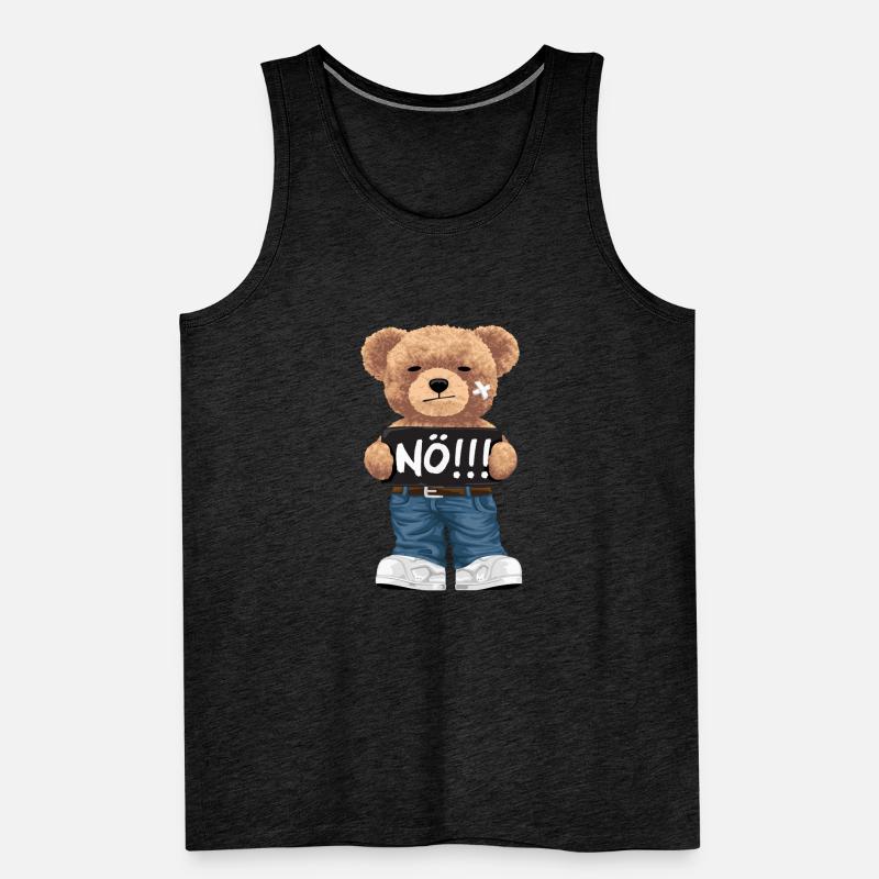 Nope with Teddy Bear funny comic for naysayers Men's Premium Organic Tank Top