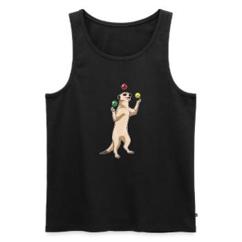 Meerkat juggler juggling - Men's Premium Organic Tank Top - black - Front - Michal (187cm)