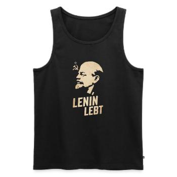 Lenin is alive - Men's Premium Organic Tank Top - black - Front - AI Model Male 178 light (178cm)