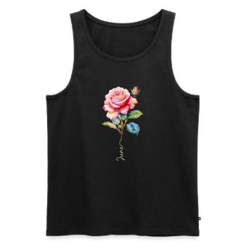 Painted Pink with Vibrant Details - Men's Premium Organic Tank Top - black - Front - Michal (187cm)