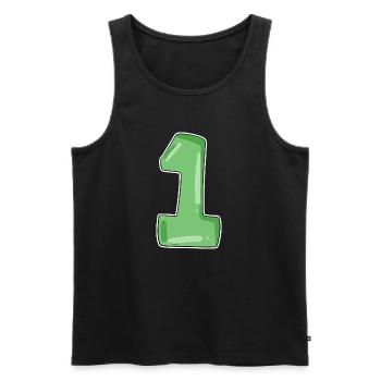 Number 1 - Men's Premium Organic Tank Top - black - Front - AI Model Male 178 light (178cm)