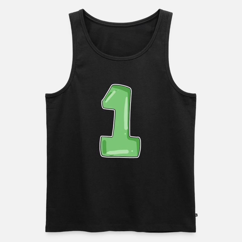 Zahl 1 - Männer Premium Bio Tank Top - Schwarz