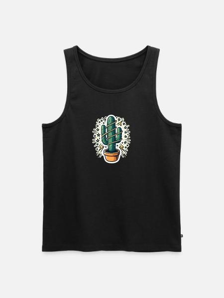 Kaktus - Männer Premium Bio Tank Top - Schwarz