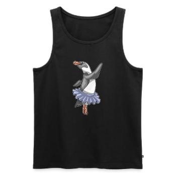 Pinguin Ballerina Ballett Tanz - Männer Premium Bio Tank Top - Schwarz - Vorne - Michal (187cm)