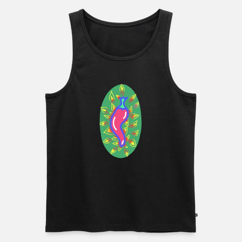 Feurige Chilischote - Männer Premium Bio Tank Top - Schwarz