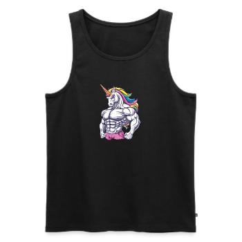 Licorne de gymnase - Débardeur bio Premium Homme - noir - Devant - Michal (187cm)