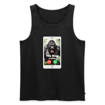 Dein Chef ruft dich an! - Männer Premium Bio Tank Top - Schwarz - Vorne - AI Model Male 178 light (178cm)