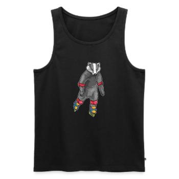 Dachs Inline skating Inline skates - Männer Premium Bio Tank Top - Schwarz - Vorne - Michal (187cm)