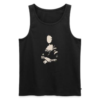 Mona Lisa (La Joconde) blank - Männer Premium Bio Tank Top - Schwarz - Vorne - AI Model Male 178 light (178cm)