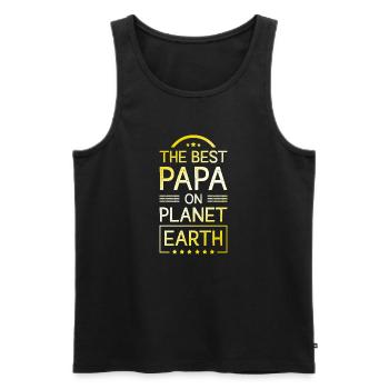 Le meilleur papa - Débardeur bio Premium Homme - noir - Devant - AI Model Male 178 light (178cm)