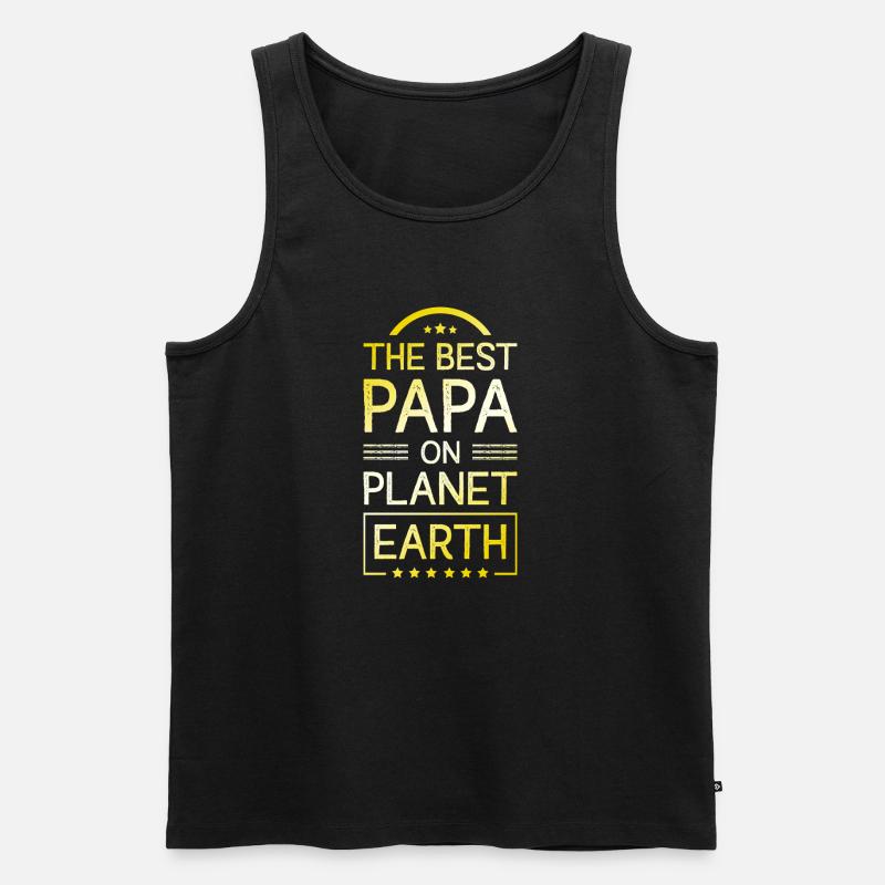 Der Beste Papa - Männer Premium Bio Tank Top - Schwarz