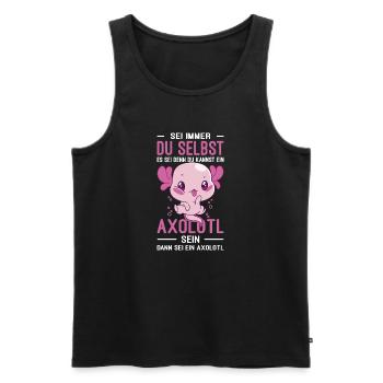 Funny Sayings Fun Outfits Irony Sarcasm - Men's Premium Organic Tank Top - black - Front - AI Model Male 178 light (178cm)