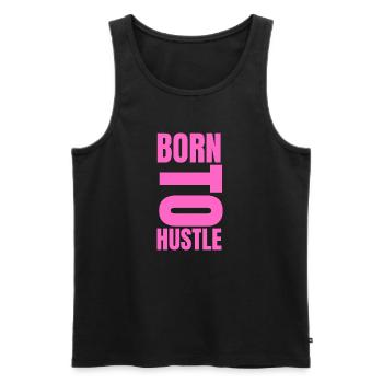 Born To Hustle motivation réussite mindset - Débardeur bio Premium Homme - noir - Devant - Michal (187cm)