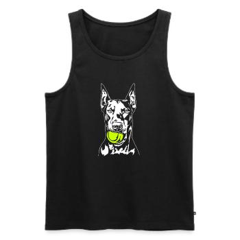 Doberman Ball Ball Junkie Dogs Wilsigns - Men's Premium Organic Tank Top - black - Front - Michal (187cm)