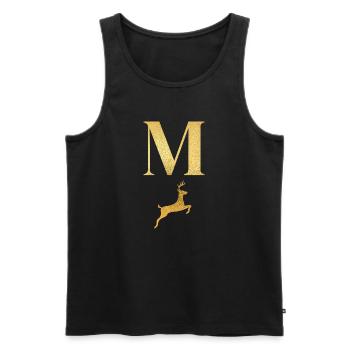 Letter m golden deer - gift idea - Men's Premium Organic Tank Top - black - Front - Michal (187cm)