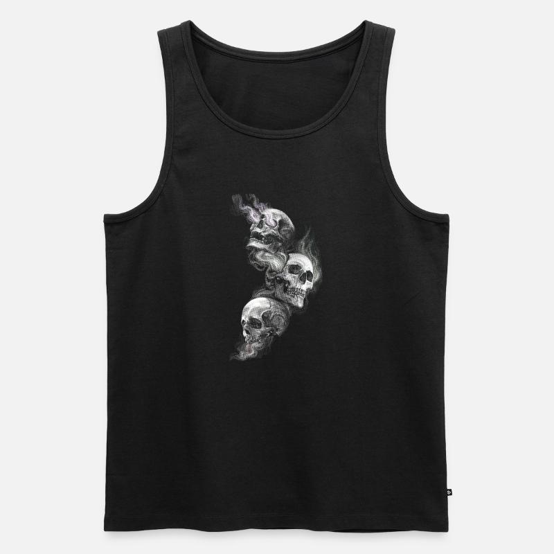 Schädel - Männer Premium Bio Tank Top - Schwarz