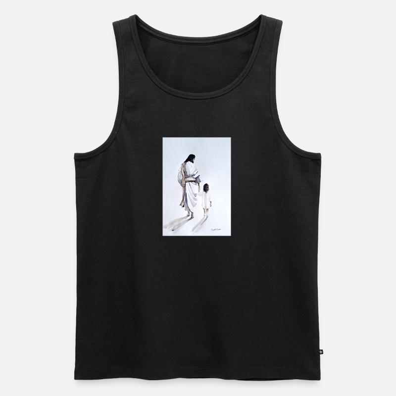 Jesus und Kind - Männer Premium Bio Tank Top - Schwarz