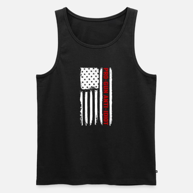 Pro-Waffen, Anti-Idiot - Männer Premium Bio Tank Top - Schwarz