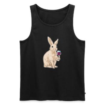 Vin rouge de lapin - Débardeur bio Premium Homme - noir - Devant - Michal (187cm)
