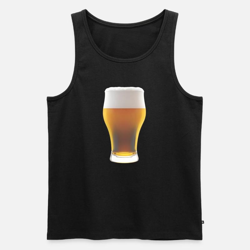 Biergradienten Glas mit Schaum - Männer Premium Bio Tank Top - Schwarz