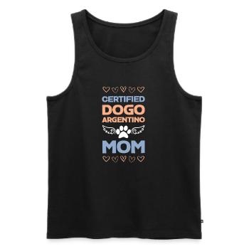Zertifizierte Dogo Argentino Mama - Männer Premium Bio Tank Top - Schwarz - Vorne - Michal (187cm)