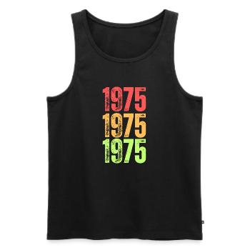 1975 Vintage Birthday Retro 51 Year Anniversary - Men's Premium Organic Tank Top - black - Front - Michal (187cm)