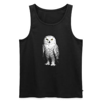Schneeeule - Männer Premium Bio Tank Top - Schwarz - Vorne - AI Model Male 178 light (178cm)
