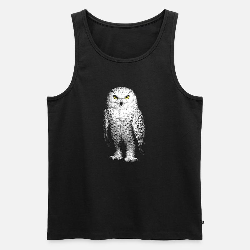 Schneeeule - Männer Premium Bio Tank Top - Schwarz