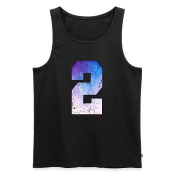 numéro 2 – Cadeau anniversaire 2 ans - Débardeur bio Premium Homme - noir - Devant - Michal (187cm)