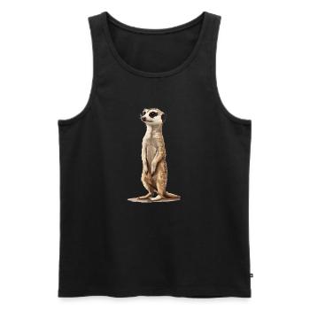 Meerkat Erdmännchen - Männer Premium Bio Tank Top - Schwarz - Vorne - Michal (187cm)