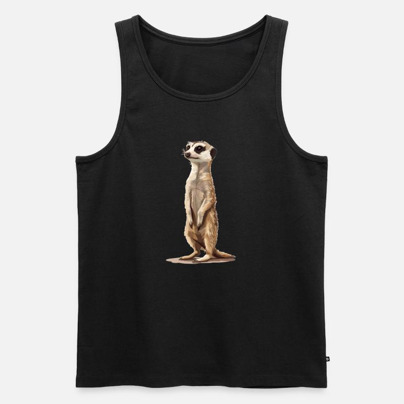 Meerkat Erdmännchen - Männer Premium Bio Tank Top - Schwarz