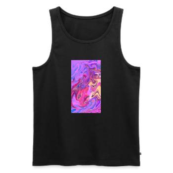 Farbwirbel Pastellmarmor Trio - Männer Premium Bio Tank Top - Schwarz - Vorne - AI Model Male 178 light (178cm)