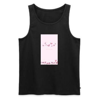 Bouquet de fleurs aquarelles roses - Débardeur bio Premium Homme - noir - Devant - Michal (187cm)