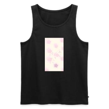 Bouquet de fleurs aquarelles roses - Débardeur bio Premium Homme - noir - Devant - Michal (187cm)