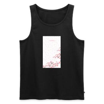 Bouquet de fleurs aquarelles roses - Débardeur bio Premium Homme - noir - Devant - Michal (187cm)