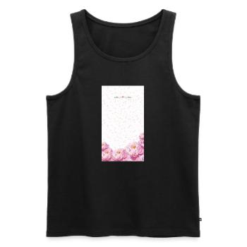 Bouquet de fleurs aquarelles roses - Débardeur bio Premium Homme - noir - Devant - Michal (187cm)