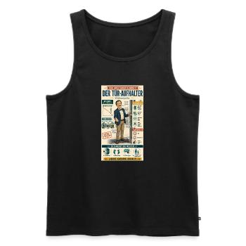 Der Tür-Aufhalter – jede Geste zählt - Männer Premium Bio Tank Top - Schwarz - Vorne - Michal (187cm)