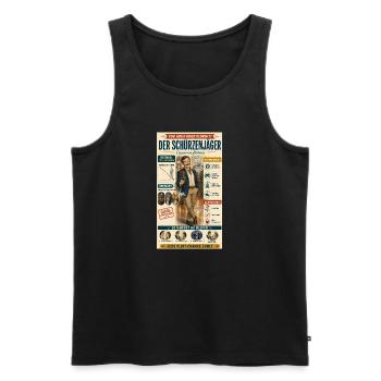 Der Schürzenjäger – jede Flirtchance zählt - Männer Premium Bio Tank Top - Schwarz - Vorne - Michal (187cm)