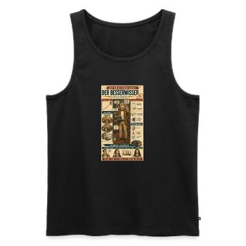 Der Besserwisser – ungefragt kompetent - Männer Premium Bio Tank Top - Schwarz - Vorne - Michal (187cm)