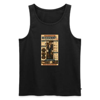 Der Redegewandte – gute Worte öffnen Türen   - Männer Premium Bio Tank Top - Schwarz - Vorne - Michal (187cm)