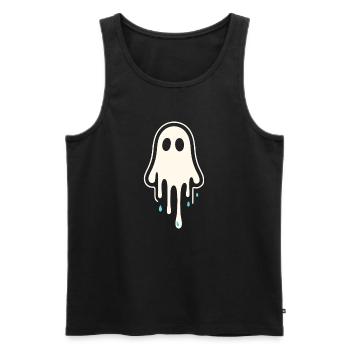Melting Ghost Art - Men's Premium Organic Tank Top - black - Front - Michal (187cm)