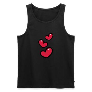 Herzen/Hearts - Männer Premium Bio Tank Top - Schwarz - Vorne - Michal (187cm)