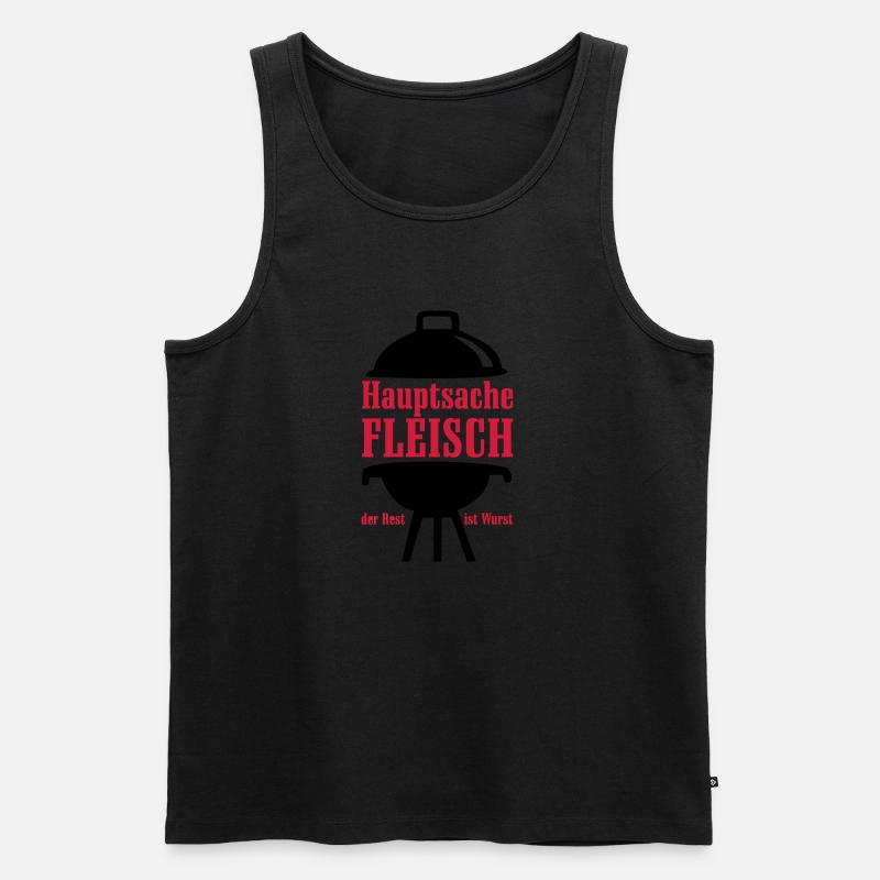 Grill, grillen, BBQ, Rost - Männer Premium Bio Tank Top - Schwarz