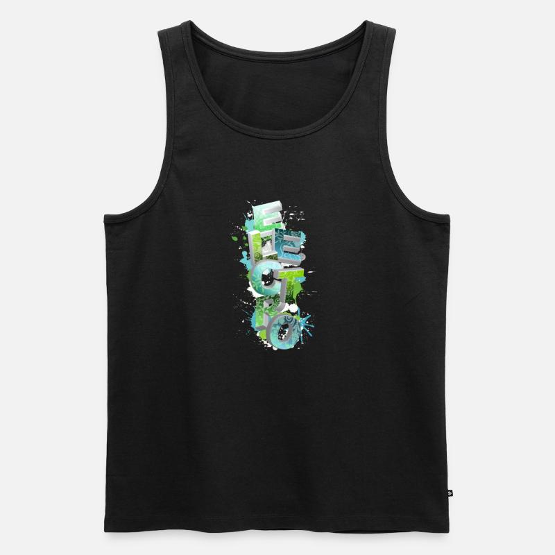 ELECTRO - Männer Premium Bio Tank Top - Schwarz