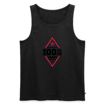 100% Daddy - Männer Premium Bio Tank Top - Schwarz - Vorne - AI Model Male 178 light (178cm)