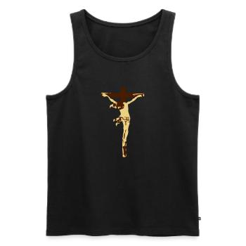 Jesus - Männer Premium Bio Tank Top - Schwarz - Vorne - Michal (187cm)