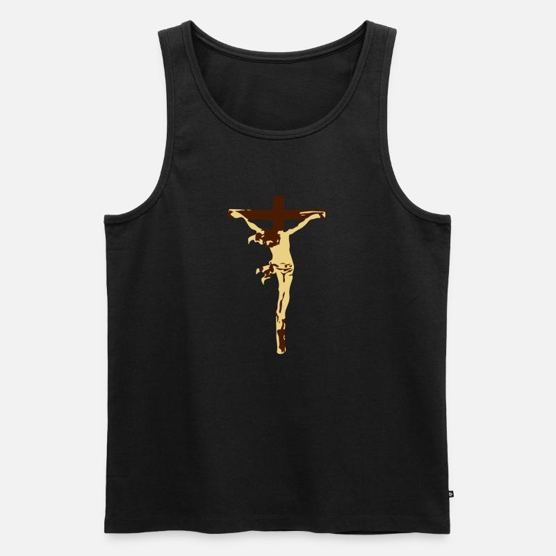Jesus - Männer Premium Bio Tank Top - Schwarz
