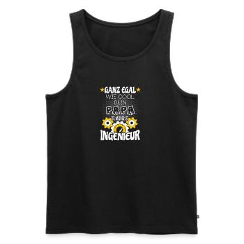 Mein Papa ist Ingenieur - Männer Premium Bio Tank Top - Schwarz - Vorne - Michal (187cm)