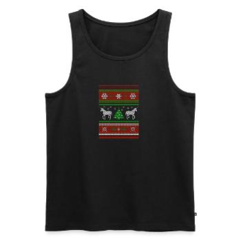 Weihnachten CHRISTMAS SWEATER Einhorn - Männer Premium Bio Tank Top - Schwarz - Vorne - Michal (187cm)